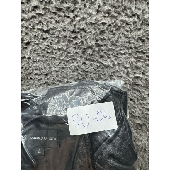 Shimokitazawa Ringo Full Zip Leather Bikers Jacket Black Women's Size L - Picture 12 of 12